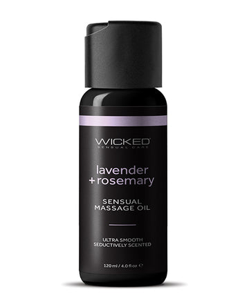 Wicked Sensual Care 90984 Lavender & Rosemary Massage Oil, 4 oz