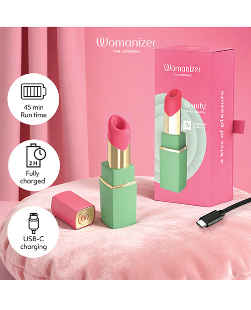 Womanizer Beauty Clitoral Stimulator, Green/Pink