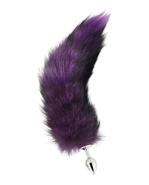 Pink Elephant World Fox Tail Butt Plug, Small, Purple Faux Fur