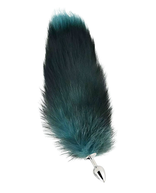 Wholesale X Distribution PE-105-FOX TAIL SM PLUG TEAL Butt Plug, Teal Faux Fur
