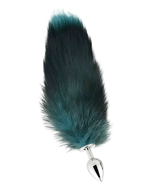 Wholesale X Distribution PE-116-FOX TAIL LG PLUG Fox Tail Butt Plug - Teal