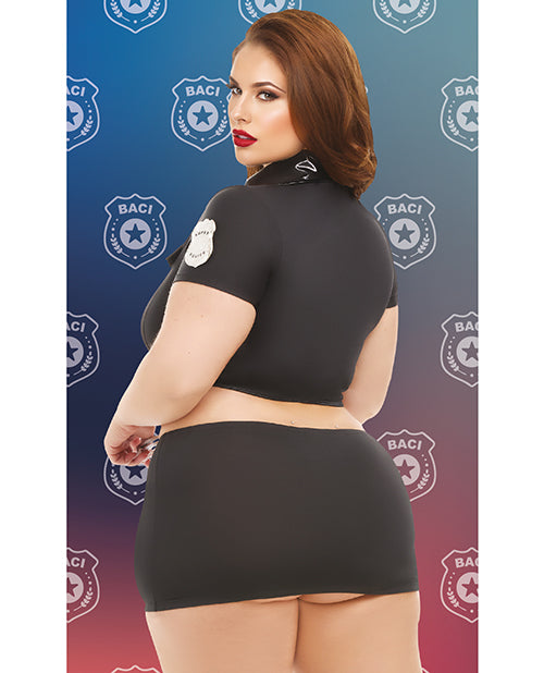 Dreams by Baci Lingerie Badge of Desire Costume Set, Black, Queen Size