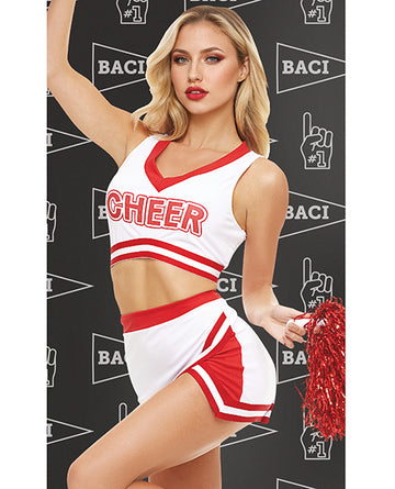 Dreams by Baci Lingerie Gameday Hottie 4-Piece Set, White/Red, One Size