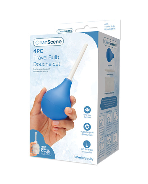 Xgen AquaClean 4-Piece Travel Bulb Douche Set with 90 ml and 150 ml Bulbs