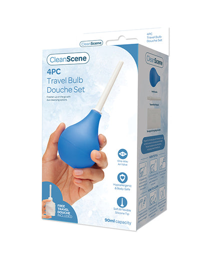 Xgen AquaClean 4-Piece Travel Bulb Douche Set with 90 ml and 150 ml Bulbs
