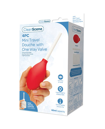Xgen AquaClean Mini Travel Douche with One-Way Valve, 4-Piece Set