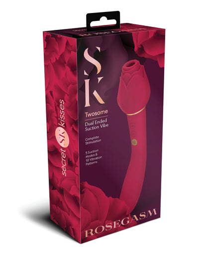 Xgen Secret Kisses Rosegasm Dual-Ended Stimulator, Red (SK-1028)