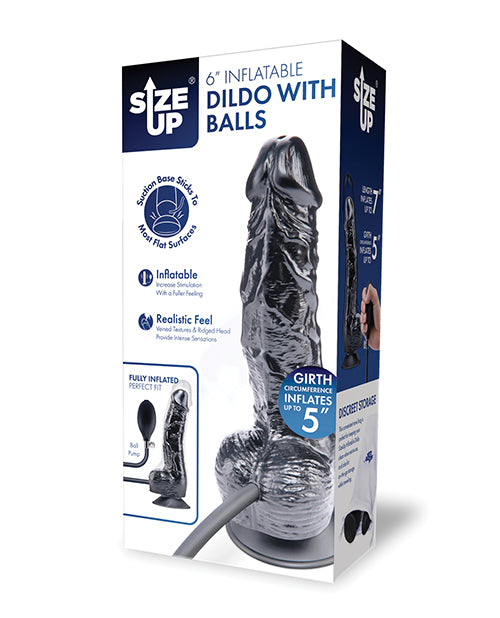 Xgen SU106 Size Up Inflatable Dildo, 6" Base, PVC, 7" Max Inflated