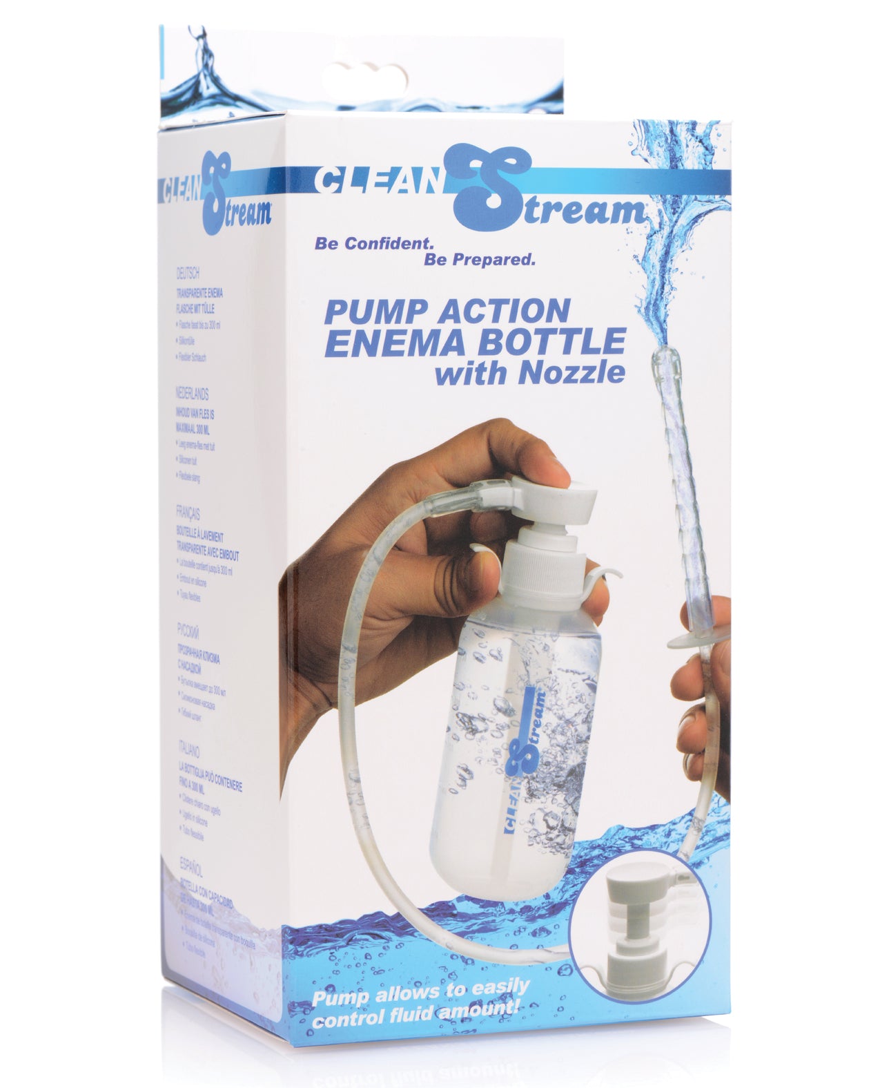 CleanStream Pump Action Enema Bottle with Nozzle, 300mL