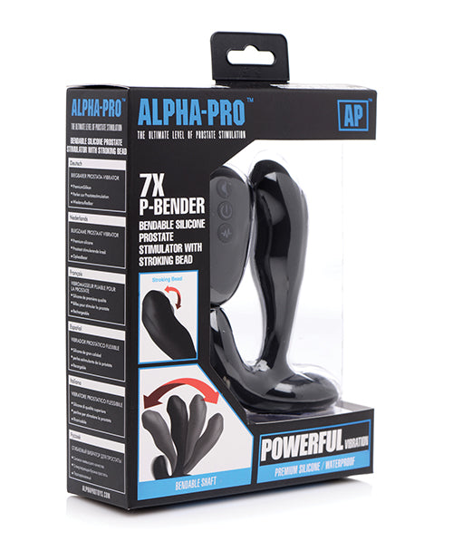 XR Brands Alpha Pro 7X Bendable Prostate Stimulator with Remote