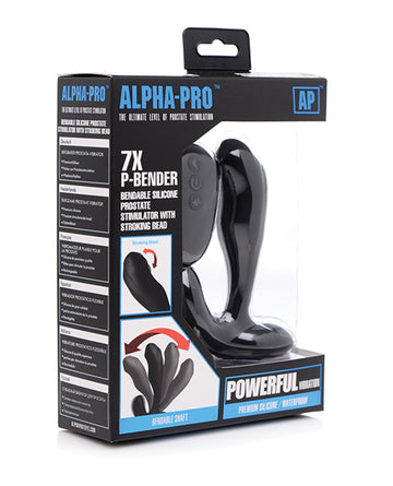XR Brands Alpha Pro 7X Bendable Prostate Stimulator with Remote