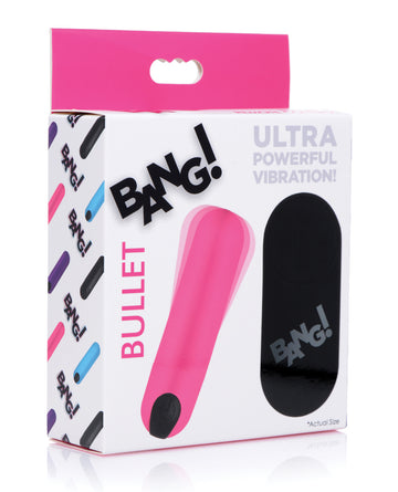 Bang! 21X Vibrating Bullet with Remote Control, Pink