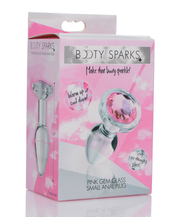 XR, LLC AG430-Small Booty Sparks Anal Plug, Pink Glass Small