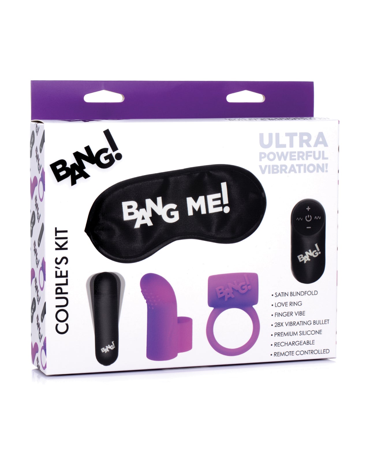 XR Brands Bang! Couples Kit with Remote Control Bullet, Purple