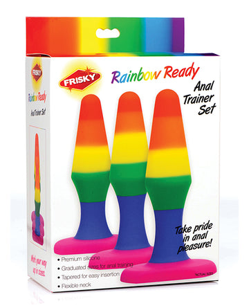 XR Brands Frisky Rainbow Silicone Anal Trainer Set, 3-Piece Body-Safe