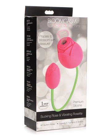 XR Brands Bloomgasm 5X Suction Rose Duet, USB Rechargeable