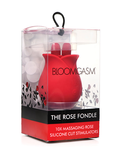 XR, LLC AH164 Bloomgasm The Rose Fondle Massaging Clit Stimulator, Red