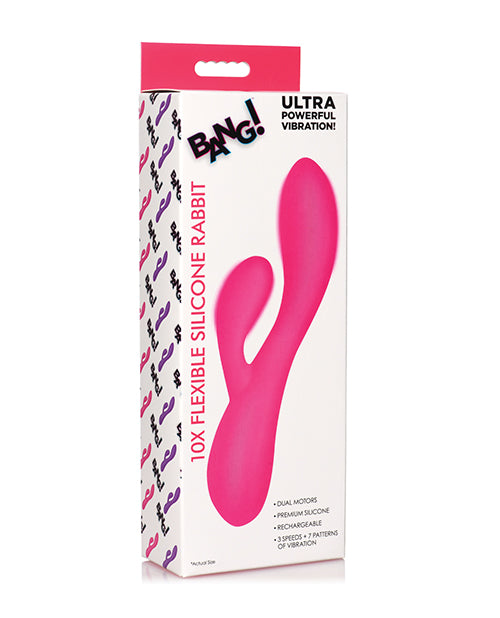 Bang! 10X Rabbit Vibrator, Pink – Dual Stimulation, USB Rechargeable