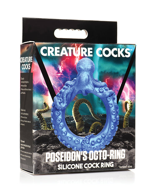 XR, LLC AH295 Poseidon's Octo Silicone Cock Ring, Blue
