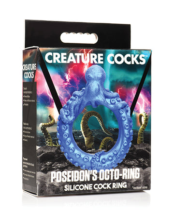 XR, LLC AH295 Poseidon's Octo Silicone Cock Ring, Blue