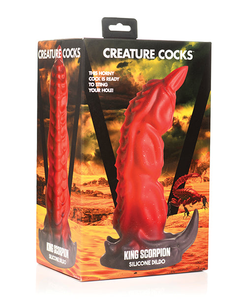 XR Brands King Scorpion Silicone Dildo, AH303 – Red & Black