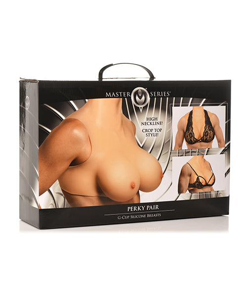 Master Series Perky Pair G Cup Silicone Breasts, Ivory