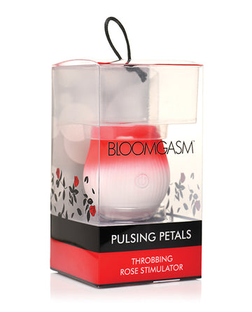 Bloomgasm Pulsing Petals Throbbing Rose Stimulator, 3 Speeds & 7 Patterns, Red