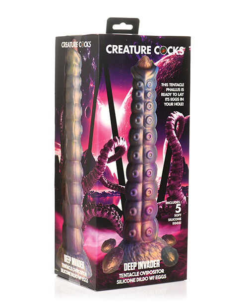 XR, LLC AH407 Creature Cocks Ovipositor Dildo w/Eggs, Multi Color