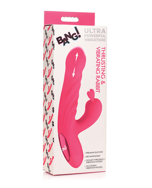 XR Brands Bang! 10X Rabbit - Pink, Dual Action Rechargeable