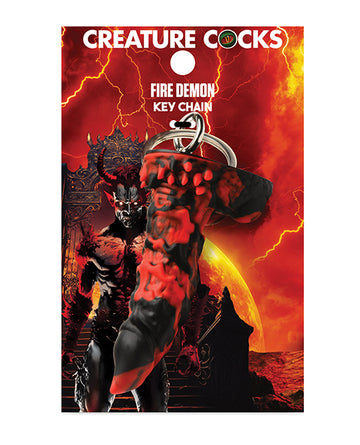 XR, LLC AH438 Creature Cocks Fire Demon Keychain, Red/Black