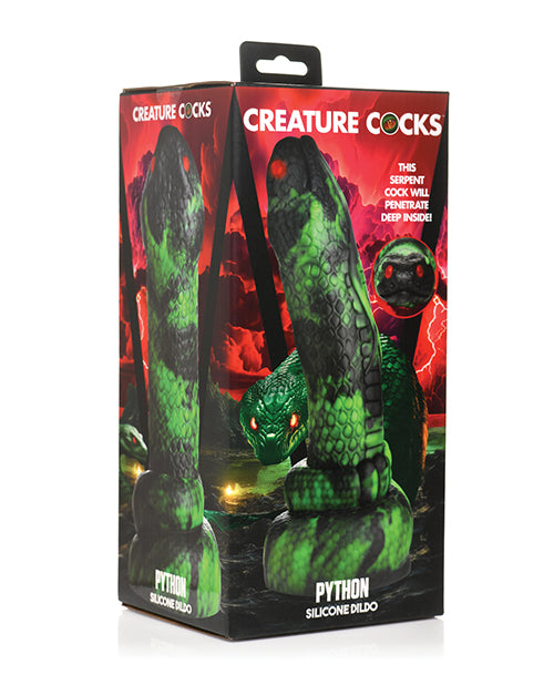 XR Brands Creature Cocks Python Silicone Dildo, 9.6-Inch – Black/Green