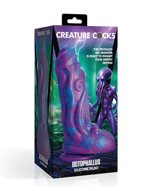 XR, LLC Creature Cocks Octophallus Silicone Dildo, Purple/Blue