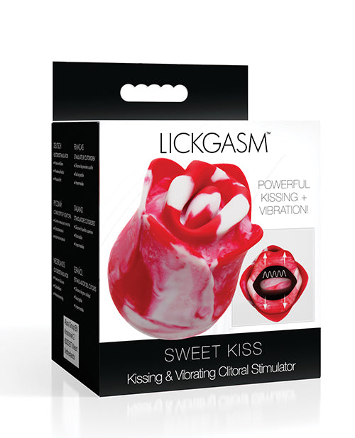 XR Brands Lickgasm Sweet Kiss Kissing & Vibrating Clitoral Stimulator, Swirl