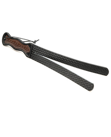 XR Brands Strict Leather Scottish Tawse, Black PU Leather
