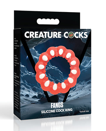 Creature Cocks Fangs Silicone Cock Ring, Red