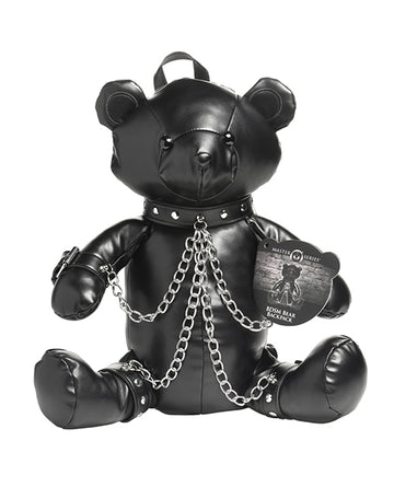 XR Brands Master Series BDSM Bear Backpack, Black Faux Leather