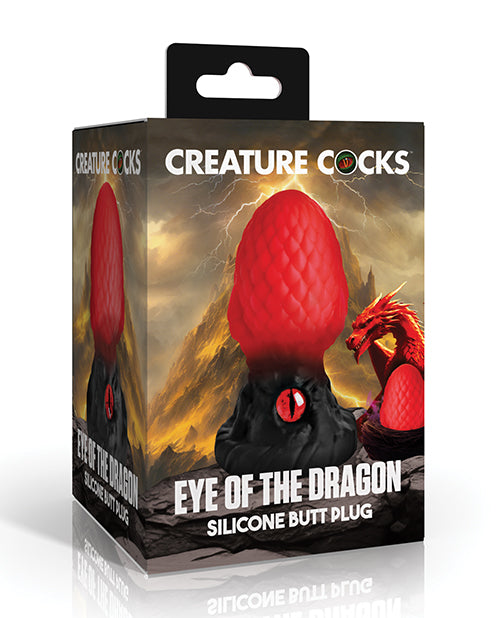 XR Brands Eye of the Dragon Silicone Butt Plug, Red – 4.4" Length