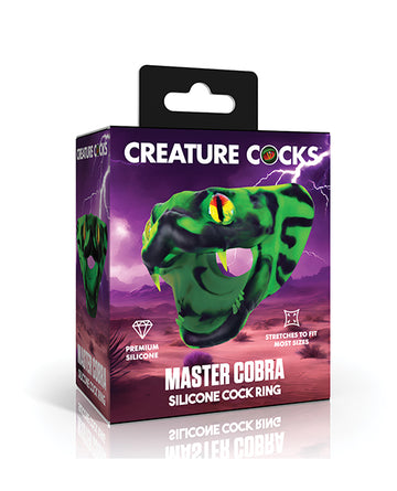 XR, LLC AH699-Green Cobra Silicone Cock Ring, 2-inch Extension