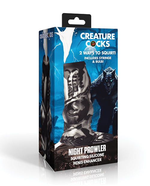 Creature Cocks Night Prowler Squirting Silicone Penis Enhancer, Silver