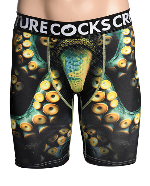 XR, LLC Creature Wear Monstropus Tentacled Boxer Shorts, Green, 7" Inseam