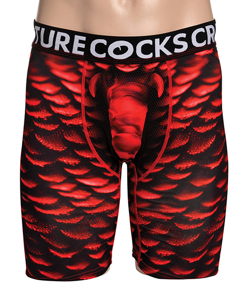 Creature Cocks Horny Devil Demon Boxer Shorts, Red/Black, Large