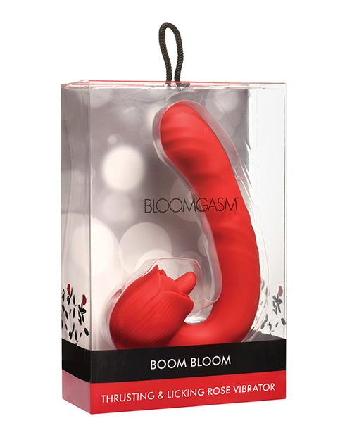 Bloomgasm Boom Rose Vibrator, Red - Rechargeable Silicone