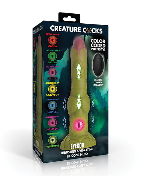 Creature Cocks Eyegor Thrusting & Vibrating Silicone Dildo with Remote