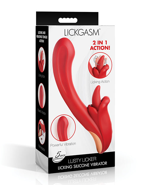Lickgasm Lusty Licker Dual-Action Vibrator, Silicone, USB Rechargeable