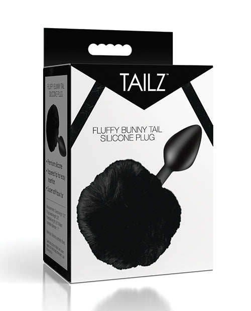XR, LLC AH843-Black Tailz Fluffy Bunny Tail Silicone Plug, Black