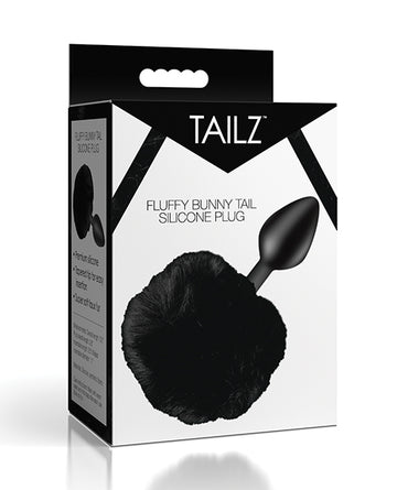 XR, LLC AH843-Black Tailz Fluffy Bunny Tail Silicone Plug, Black