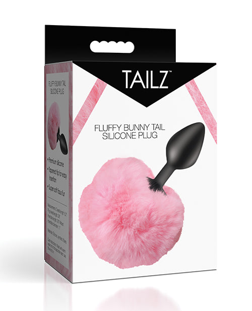 XR, LLC AH843-Pink Fluffy Bunny Tail Silicone Plug