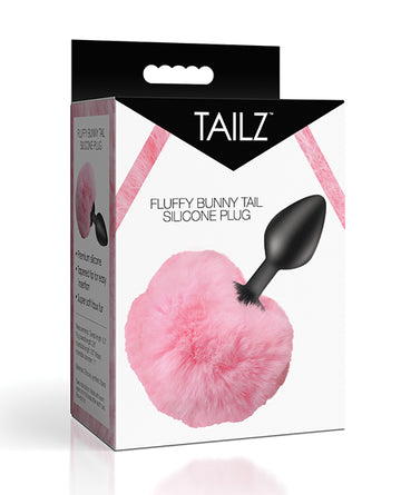 XR, LLC AH843-Pink Fluffy Bunny Tail Silicone Plug