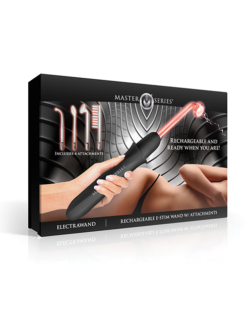 Master Series Elektrawand Rechargeable Violet Wand with 4 Attachments, Black