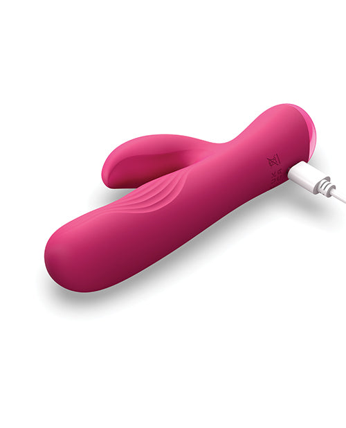 Bang! BG Ribbed Silicone Rabbit Vibrator, Pink